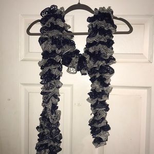 Blue and silver knit scarf!